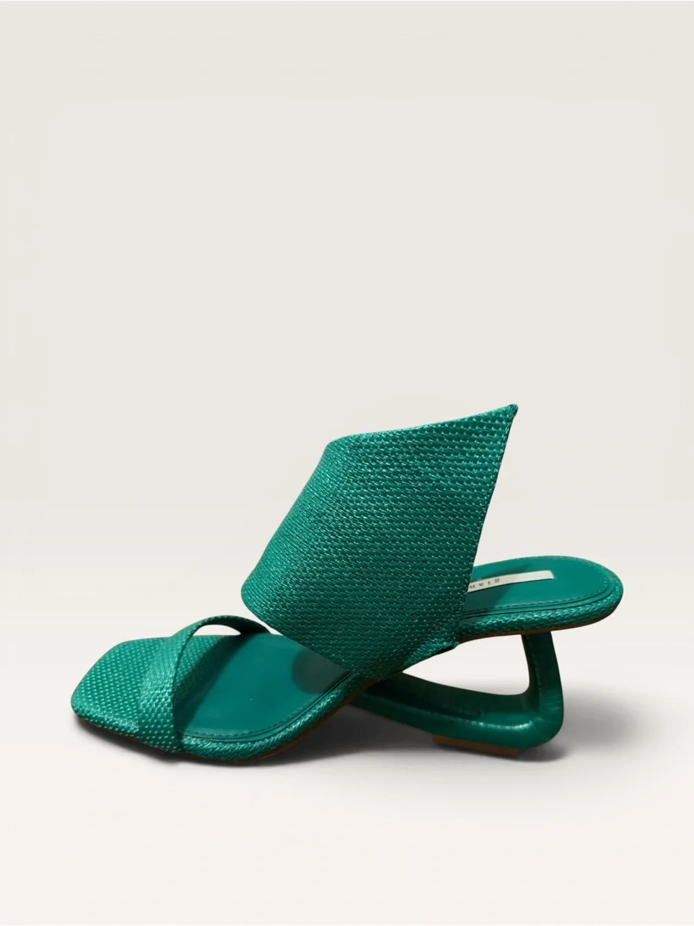 Gianni Bini Green Woven Heeled Sandals - Picture 4 of 8